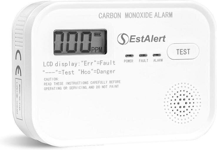 Oglekļa monoksīda - tvana gāzes detektors EstAlert 10 gadi cena un informācija | Gāzes, dūmu detektori | 220.lv