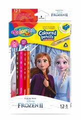 Цветные карандаши с точилкой Colorino Disney Frozen II, треугольные, 12 шт./13 цветов цена и информация | Принадлежности для рисования, лепки | 220.lv