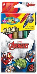 Фломастеры смываемые Colorino Marvel Avengers, 6 металлизированных цветов цена и информация | Принадлежности для рисования, лепки | 220.lv