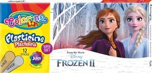 Пластилин Colorino Disney Frozen II, 12 цветов (серебро и золото) цена и информация | Принадлежности для рисования, лепки | 220.lv