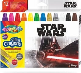 Винтовые шелковые мелки Colorino Disney Star Wars 3 in 1, 12 цветов цена и информация | Принадлежности для рисования, лепки | 220.lv