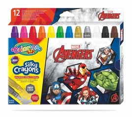 Винтовые шелковые мелки Colorino Marvel Avengers, 3 in 1, 12 цветов цена и информация | Принадлежности для рисования, лепки | 220.lv