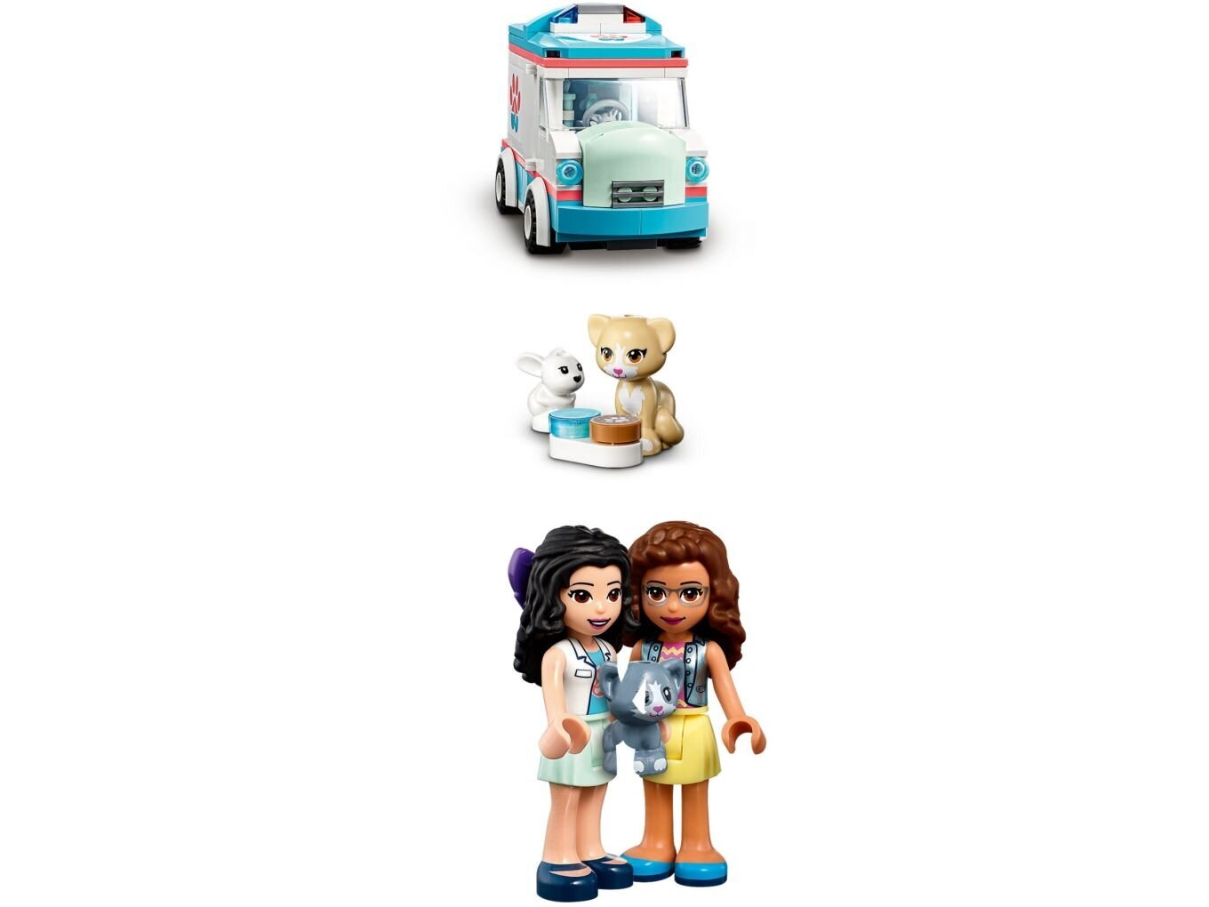 41445 LEGO® Friends Veterinārās klīnikas neatliekamās palīdzības auto cena un informācija | Konstruktori | 220.lv