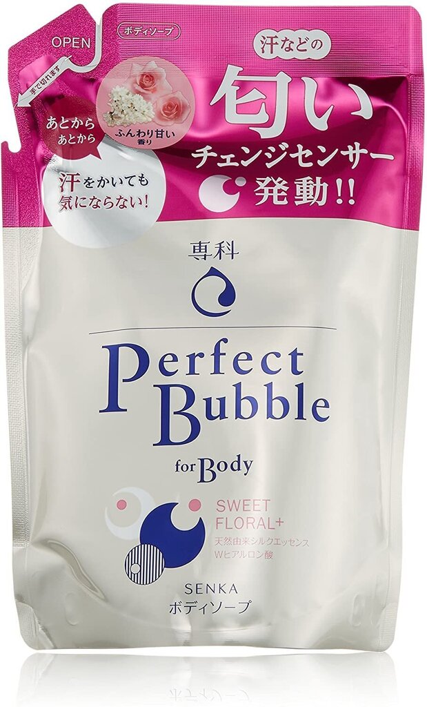 Dušas gēls ar hialuronskābi un ilgstošu dezodorējošu efektu Shiseido Senka Perfect Bubble, pildviela, 350 ml cena un informācija | Dušas želejas, eļļas | 220.lv