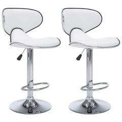 Барные стулья vidaXL, 2шт, белые, искусственная кожа цена и информация | Стулья для кухни и столовой | 220.lv