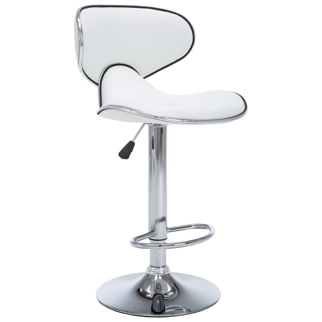 Bāra krēsli vidaXL, 2 gab., baltā krāsā, mākslīgā āda cena un informācija | Virtuves un ēdamistabas krēsli | 220.lv