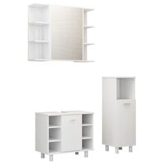 Комплект мебели для ванной, 3 части, белый цена и информация | Комплекты в ванную | 220.lv
