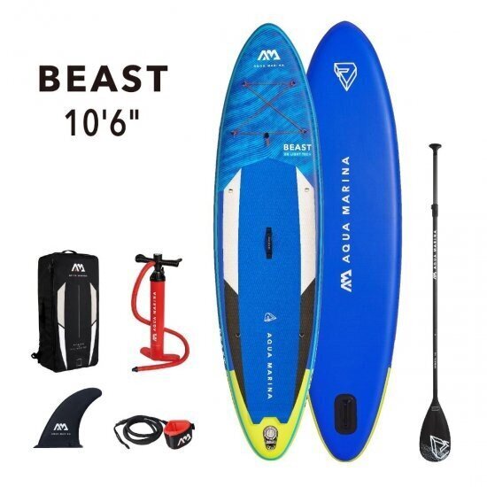 Piepūšams SUP dēlis Aqua Marina Beast 3,20 m, zils цена и информация | SUP dēļi, sērfa dēļi un piederumi | 220.lv