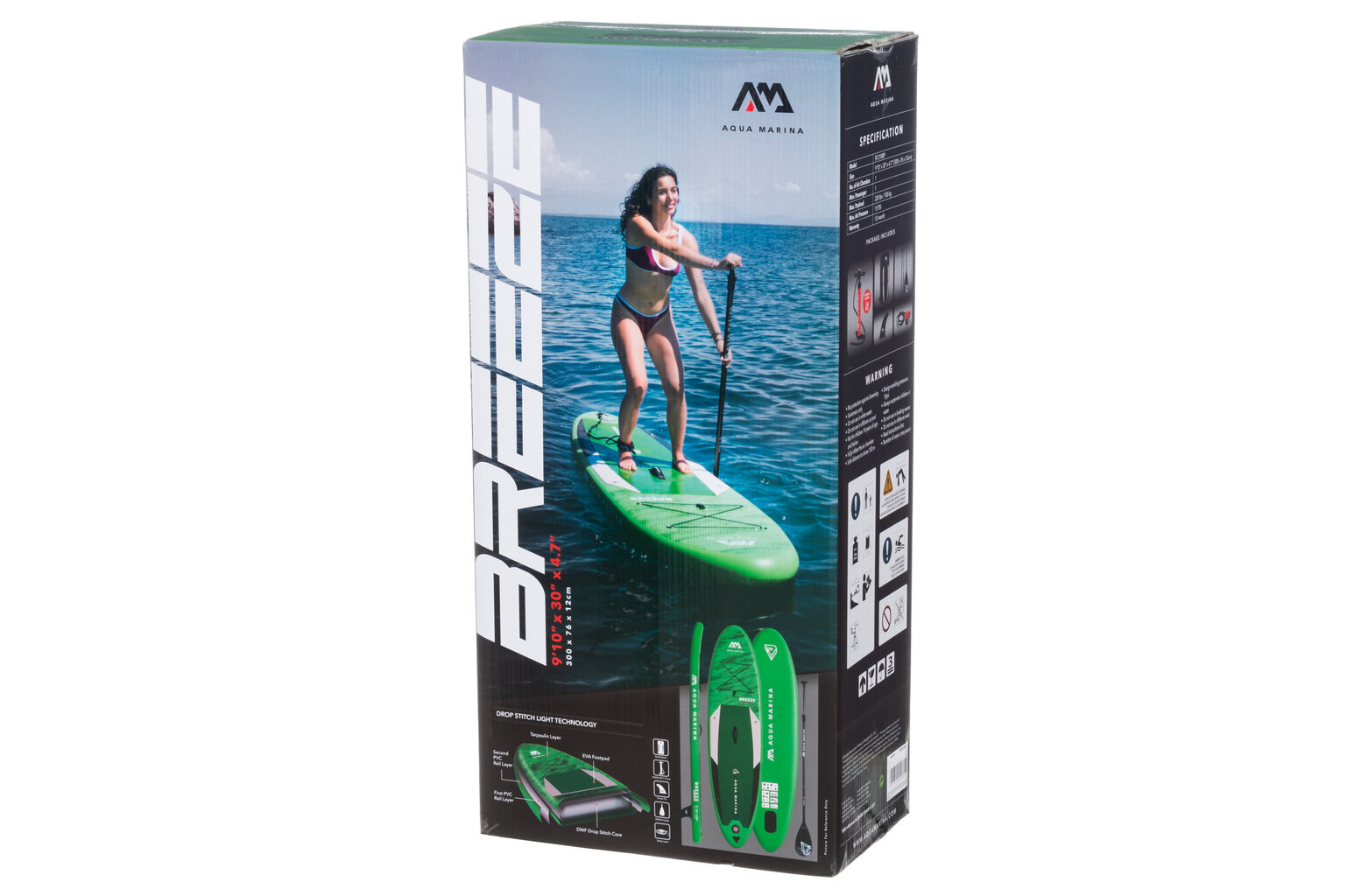 Piepūšams SUP dēlis Aqua Marina Breeze 3.0 m, zaļš cena un informācija | SUP dēļi, sērfa dēļi un piederumi | 220.lv