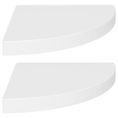 Полки подвесные угловые VidaXL, 2 шт., 35x35x3,8 см, белые цена и информация | Полки | 220.lv