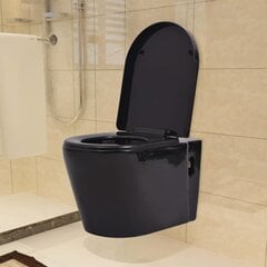 Piestiprināms tualetes pods ar slēptu tvertni, melns цена и информация | Унитазы | 220.lv