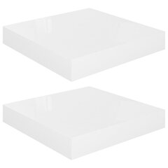 Полки подвесные VidaXL, 2 шт., 23x23,5x3,8 см, белые цена и информация | Полки | 220.lv