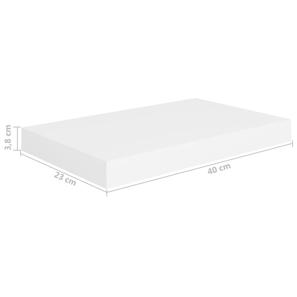 Sienas plaukti VidaXL, 4 gab., 40x23x3,8 cm, balti cena un informācija | Plaukti | 220.lv