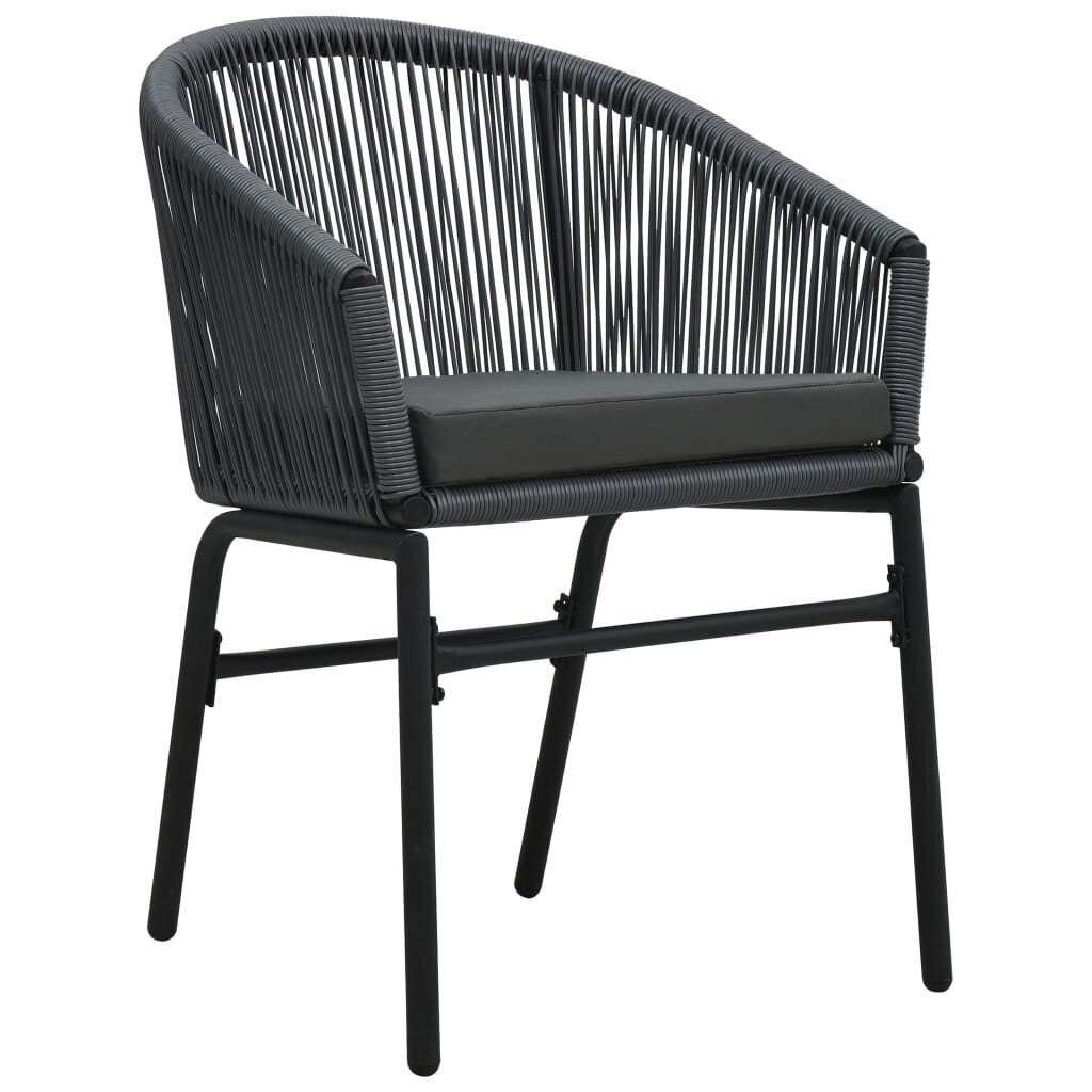 Dārza krēsli vidaXL, 2 gab., antracīta krāsā, PVC rotangs цена и информация | Dārza krēsli | 220.lv
