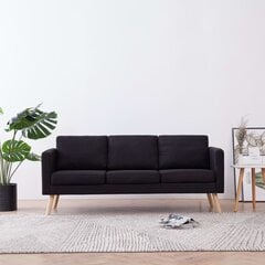 Trīsvietīgs dīvāns, melns cena un informācija | Dīvāni | 220.lv