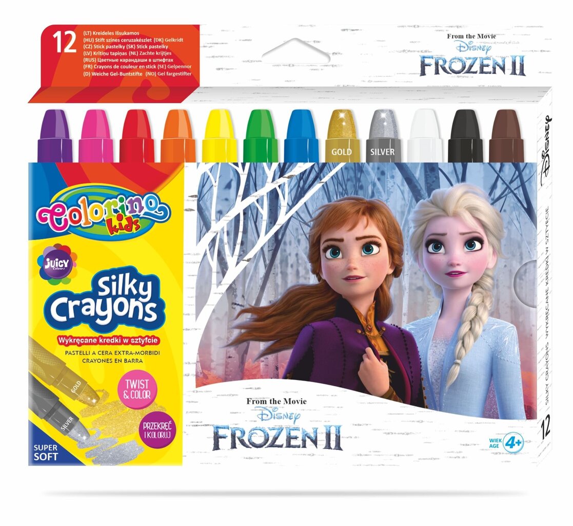 Atskrūvējami zīda krītiņi Colorino Disney Frozen II 3 in 1, 12 krāsas цена и информация | Modelēšanas un zīmēšanas piederumi | 220.lv