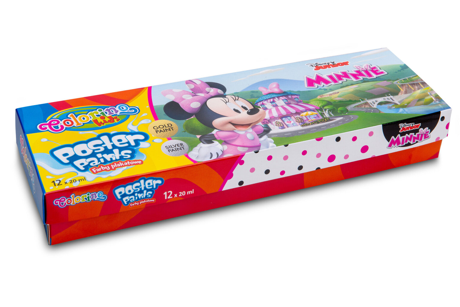 Guaša Colorino Disney Junior Minnie, 12 krāsas, 20 ml (sudrabaina un zeltaina krāsas) цена и информация | Modelēšanas un zīmēšanas piederumi | 220.lv