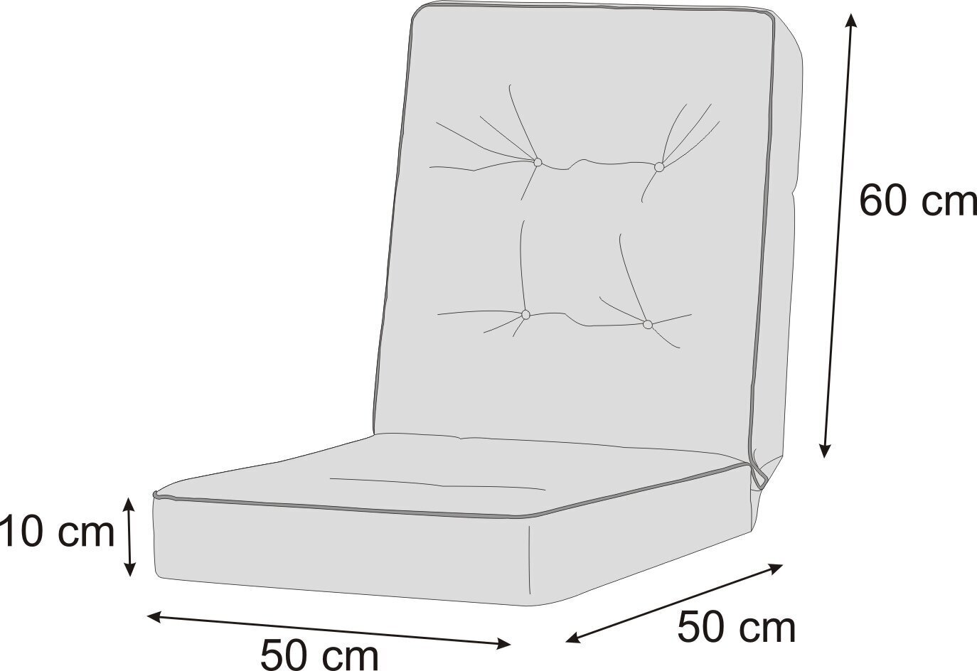 Spilvens krēslam Hobbygarden Venus 50cm, gaiši pelēks цена и информация | Krēslu paliktņi | 220.lv