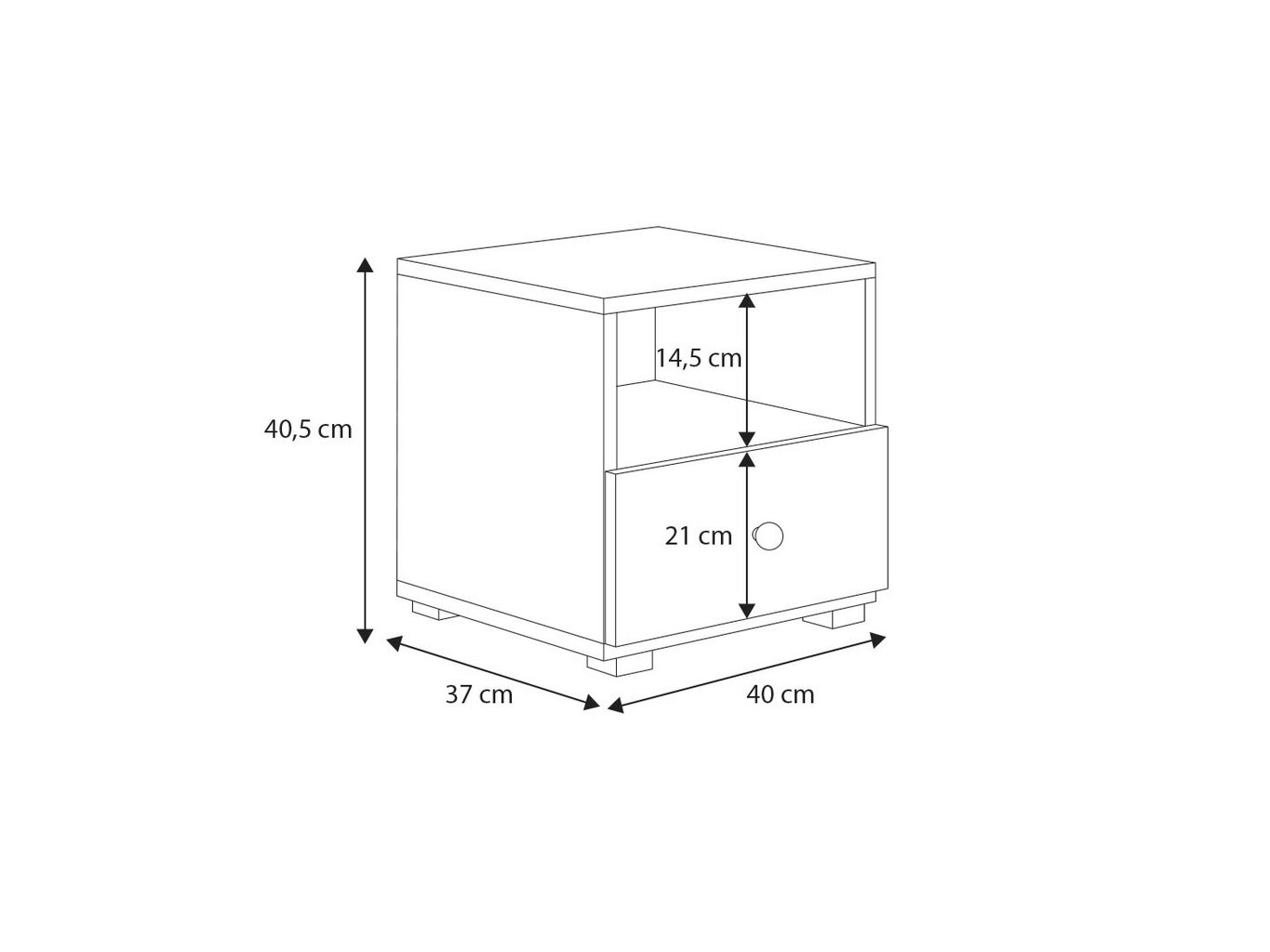 Naktsskapītis ADRK Furniture Emi 07, balts цена и информация | Naktsskapīši | 220.lv