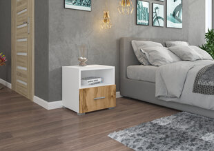 Naktsskapītis ADRK Furniture Emi 08, balts цена и информация | Прикроватные тумбочки | 220.lv
