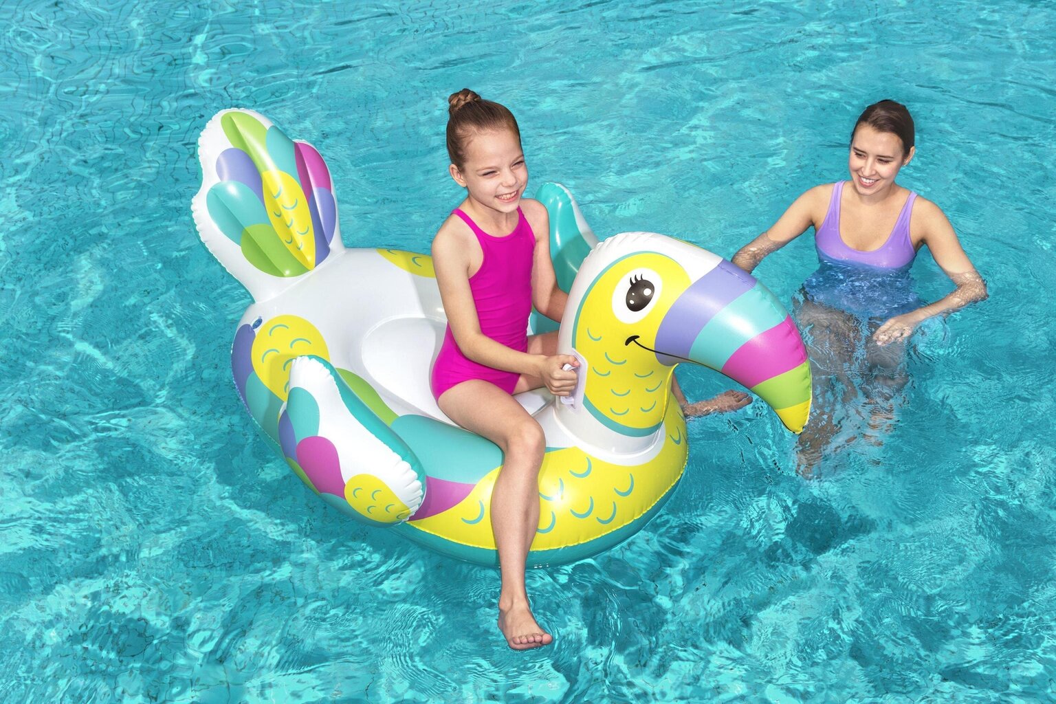 Piepūšamais plosts Bestway Toucan Pool Day Ride-On, 157x97 cm cena un informācija | Piepūšamās rotaļlietas un pludmales preces | 220.lv