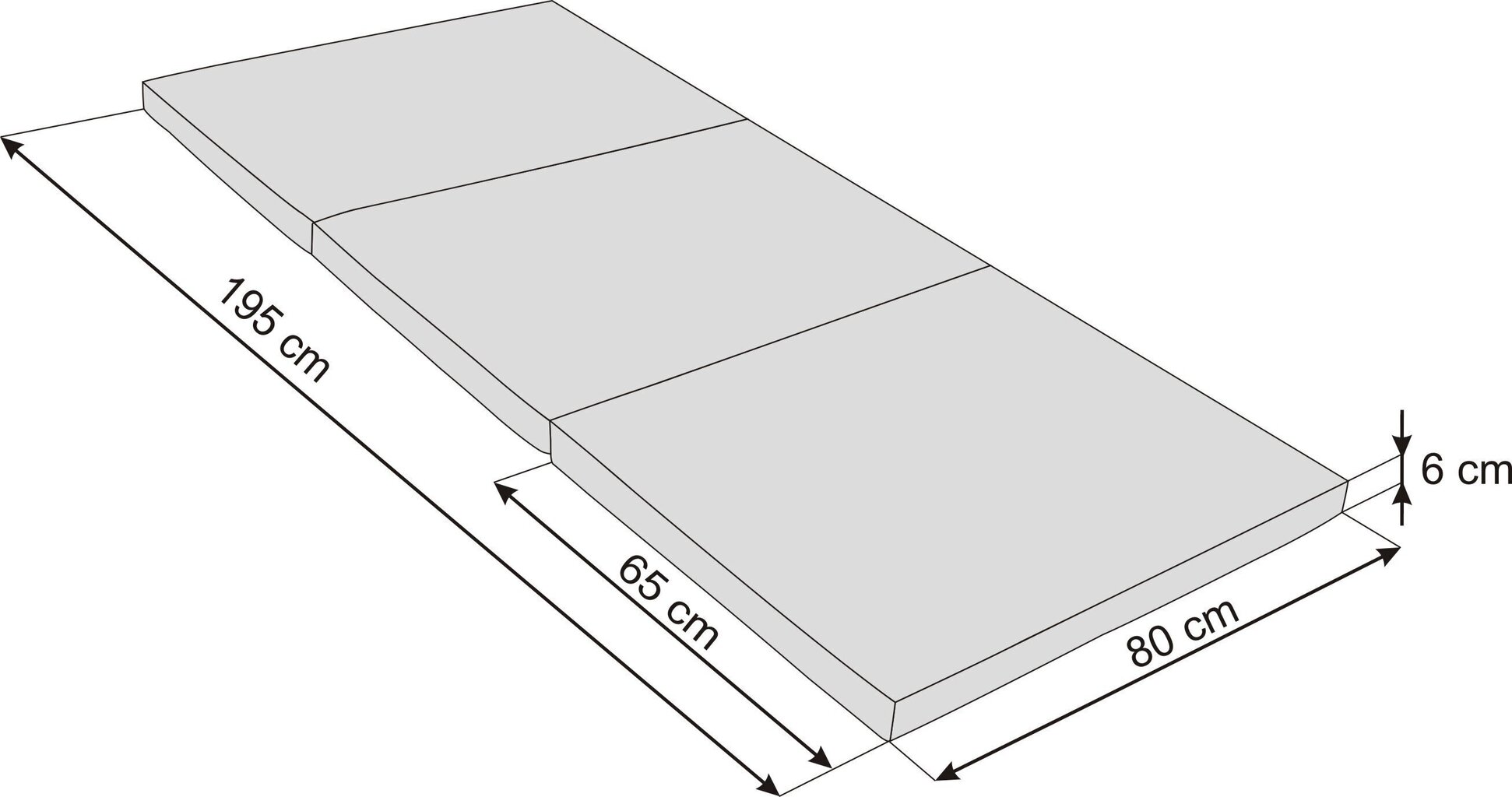 Salokāms matracis Hobbygarden Alex XL, 80x195 cm, pelēks cena un informācija | Matrači | 220.lv