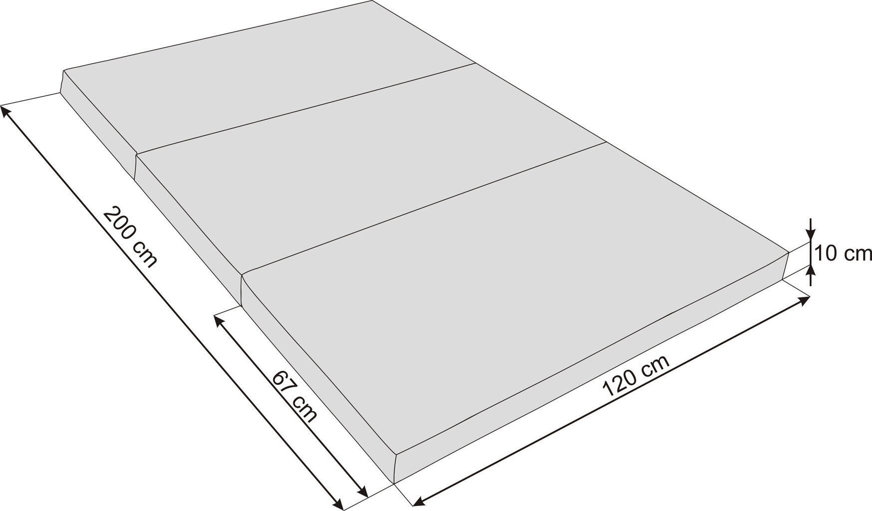 Salokāms matracis Hobbygarden Alex XXXL, 120x200 cm, melns цена и информация | Matrači | 220.lv