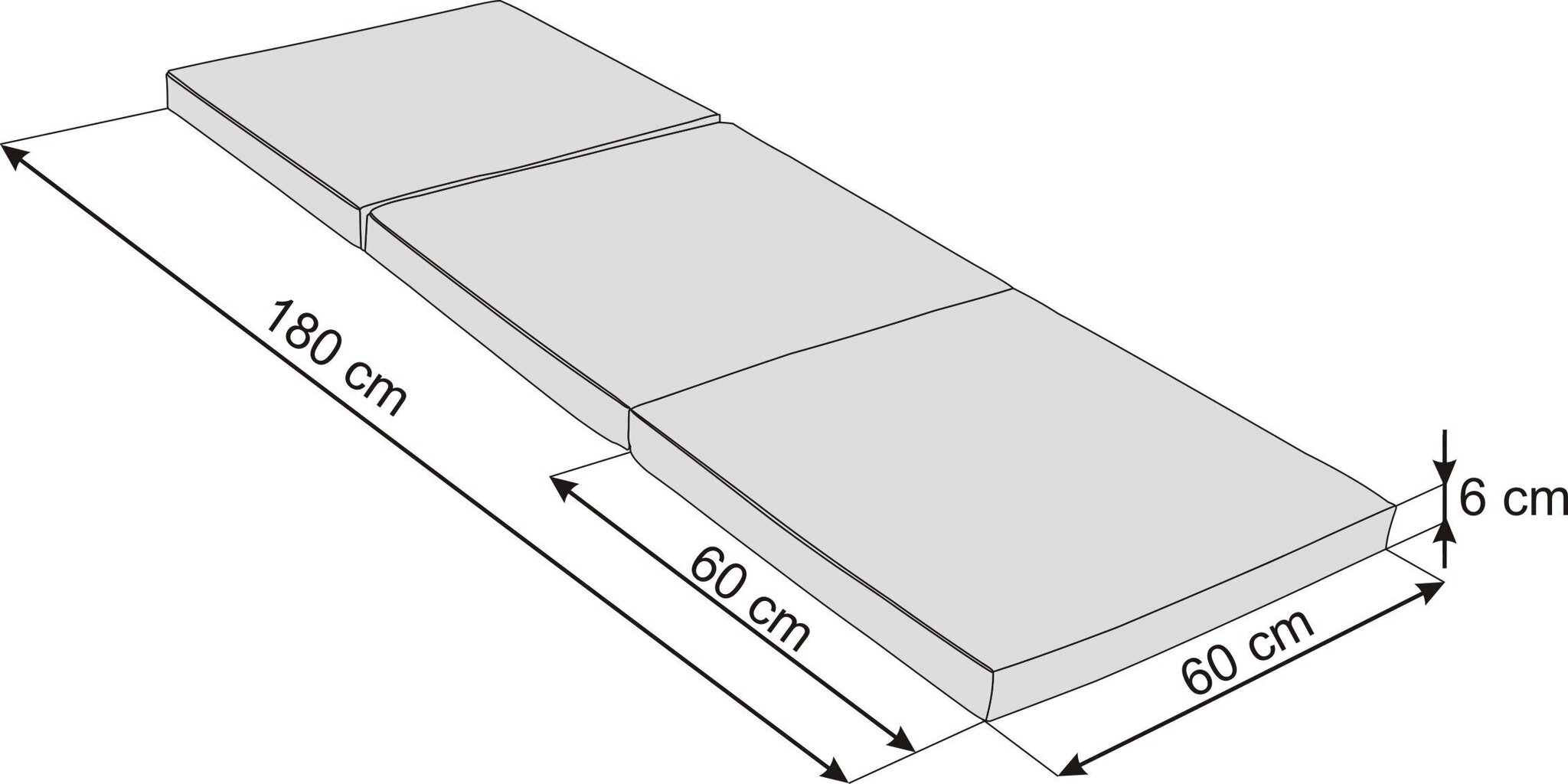 Salokāms matracis Hobbygarden Alex L, 60x180 cm, zils cena un informācija | Matrači | 220.lv