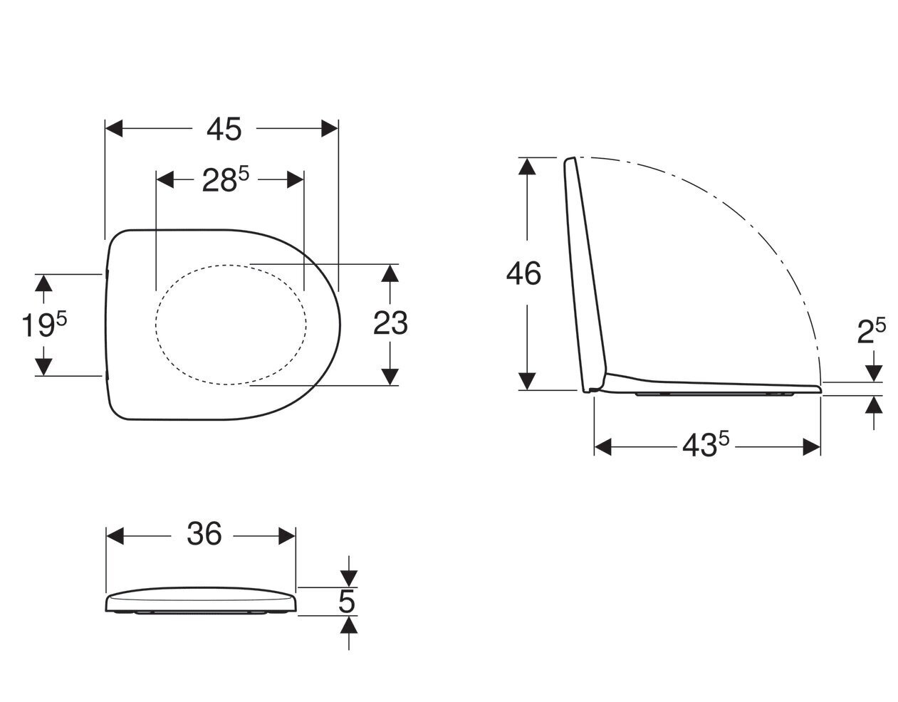 Pie sienas piestiprināms tualetes pods Geberit SELNOVA Rimfree ar lēni aiztaisāmu vāku 500.265.01.1 / 500.333.01.1 цена и информация | Tualetes podi | 220.lv