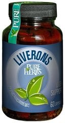 Пищевая добавка: Для здоровья печени и сосудов Liverons, PureHerbs, 60 капсул цена и информация | Чаи и лекарственные травы | 220.lv