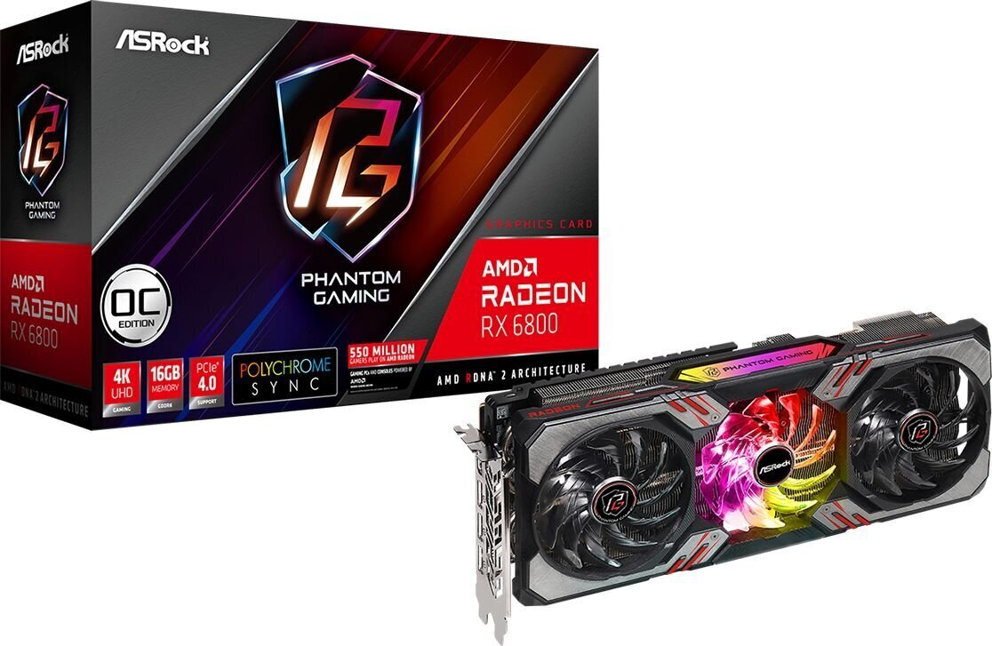 ASRock RX6800 PGD 16GO cena un informācija | Videokartes (GPU) | 220.lv