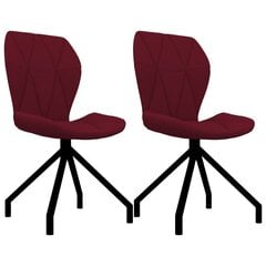 Обеденные стулья, цвета красного вина, искусственная кожа, 2 шт. цена и информация | Стулья для кухни и столовой | 220.lv
