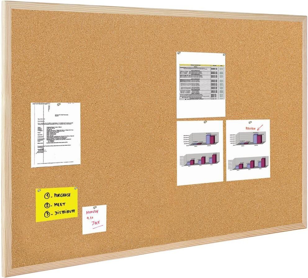 Korķa tāfele ar koka rāmi Bi-Office, 100x80 cm cena un informācija | Kancelejas preces | 220.lv