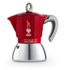 Гейзерная кофеварка Bialetti Moka Induction, красная, для 6-ти кружек чашек эспрессо цена и информация | Чайники, кофейники | 220.lv