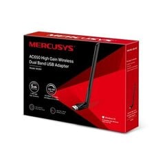 Mercusys AC650 High Gain bezvadu divjoslu USB adapteris (MU6H) cena un informācija | Mercusys Datortehnika | 220.lv