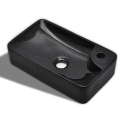 Керамическая раковина для ванной с отверстием для крана, черная цена и информация | Раковины | 220.lv