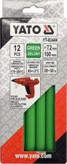 Палочки горячего клея зеленые 7.2x100мм 12 шт. Yato (YT-82444) цена и информация | Механические инструменты | 220.lv