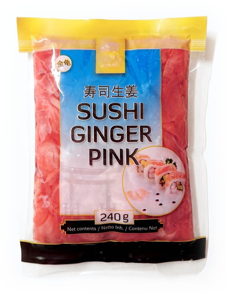 Ingvers (suši) rozā, Sushi Ginger pink, Golden Turtle Brand, 240 g cena un informācija | Konservēti produkti | 220.lv