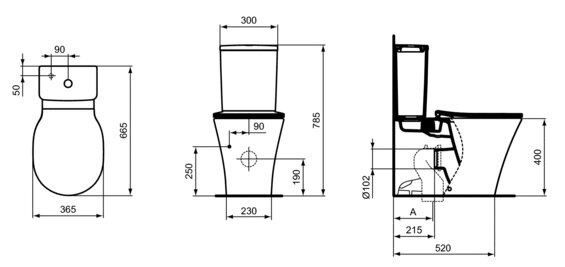 Ideal Standard CONNNECT AIR Aquablade® grīdas tualetes pods ar lēnas atvēršanas vāku E013701/E073401/E036601 cena un informācija | Tualetes podi | 220.lv