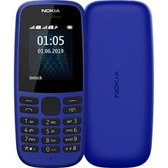 Nokia 105 (2019), 4MB, Dual SIM, Blue цена и информация | Мобильные телефоны | 220.lv