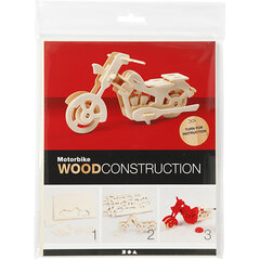 3D деревянный конструктор Creativ, Мотоцикл, 580504 цена и информация | Конструкторы и кубики | 220.lv