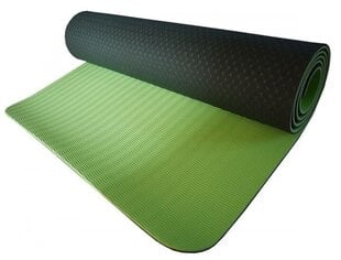 Power System Yoga mat premium sporta zāles paklājs (6 mm) - zaļš цена и информация | Коврики для йоги, фитнеса | 220.lv