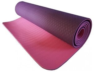 Power System Yoga mat premium vingrošanas paklājs (6 mm) - rozā цена и информация | Коврики для йоги, фитнеса | 220.lv