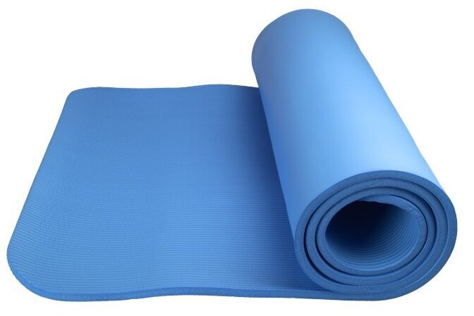 Fitness yoga mat plus - vingrošanas paklājs (1 cm) - zils cena un informācija | Vingrošanas paklāji | 220.lv