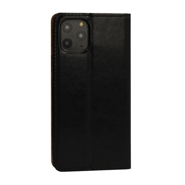 Samsung Galaxy A21S maciņš Leather Book, melns lētāk