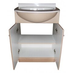 Шкафчик для ванной с раковиной F1000314, коричневый / белый цена и информация | Шкафчики для ванной | 220.lv