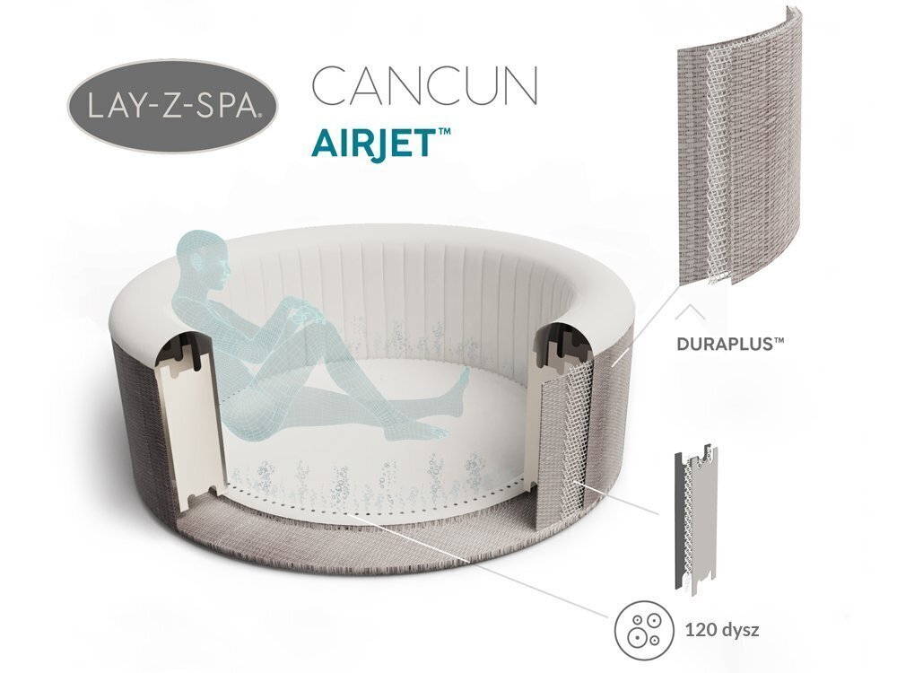 Džakuzi Bestway Lay-Z-Spa Cancun, 180x66 cm cena un informācija | Baseini | 220.lv