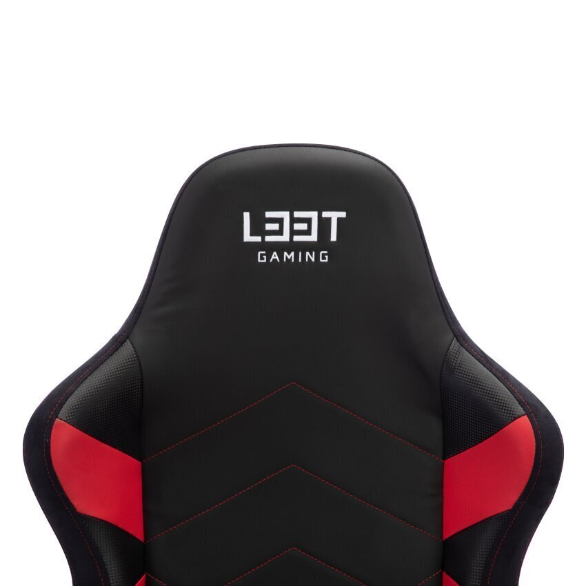Spēļu krēsls L33T Gaming Elite V4, melns/sarkans cena un informācija | Biroja krēsli | 220.lv