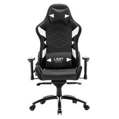 Spēļu krēsls L33T Gaming Elite V4, melns/balts cena un informācija | Biroja krēsli | 220.lv