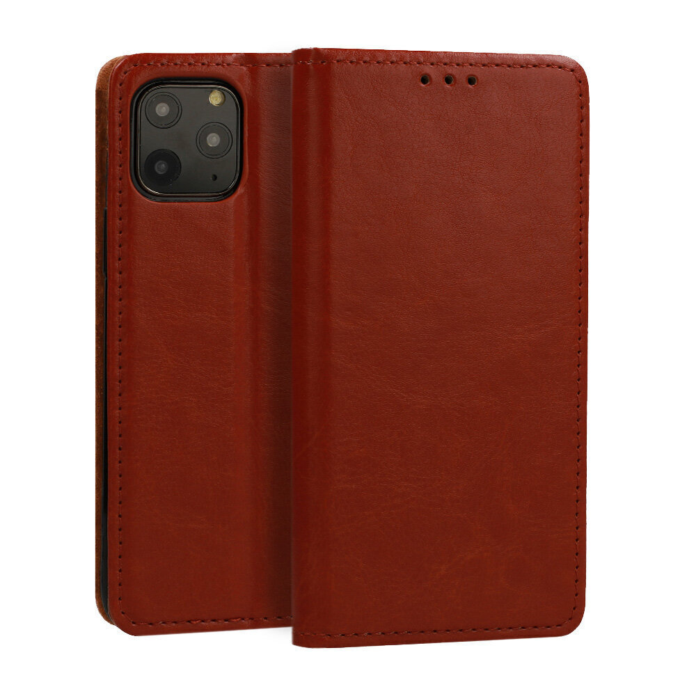 Xiaomi Redmi 9 maciņš Leather Book, brūns cena un informācija | Telefonu vāciņi, maciņi | 220.lv
